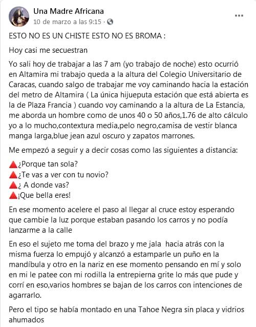 secuestro en el Metro de Caracas